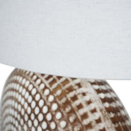 Chariot Round Ceramic Table Lamp & Ivory Oval Drum Shade - thumbnail 4