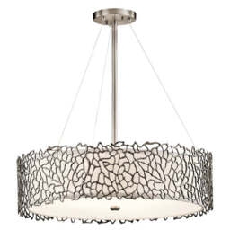 Elstead Silver Coral 4 Light Pendant Classic Pewter