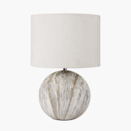Olivia's Dusk Stone Effect Ceramic Table Lamp in Grey - thumbnail 1