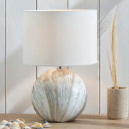 Olivia's Dusk Stone Effect Ceramic Table Lamp in Grey - thumbnail 2