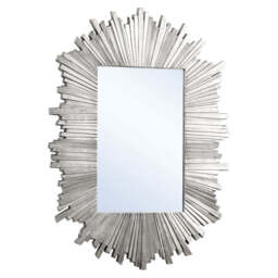 Gallery Interiors Rectangle Herzfeld Mirror / Silver / Rectangle