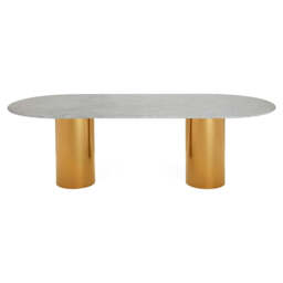 Alphaville Capsule Dining Table - Brass & White Marble