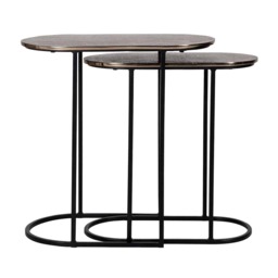 Chandon Nest Table - Champagne Gold & Black