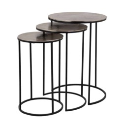 Nolan Nest Table - Champagne Gold & Black