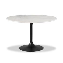 Telma 4 Seater Large Marble Dining Table - Black