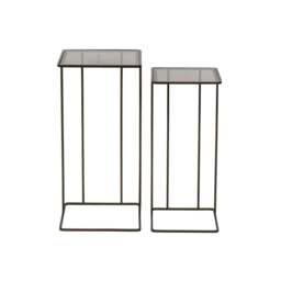 Salzburg Set of 2 Side Tables - Glass & Metal