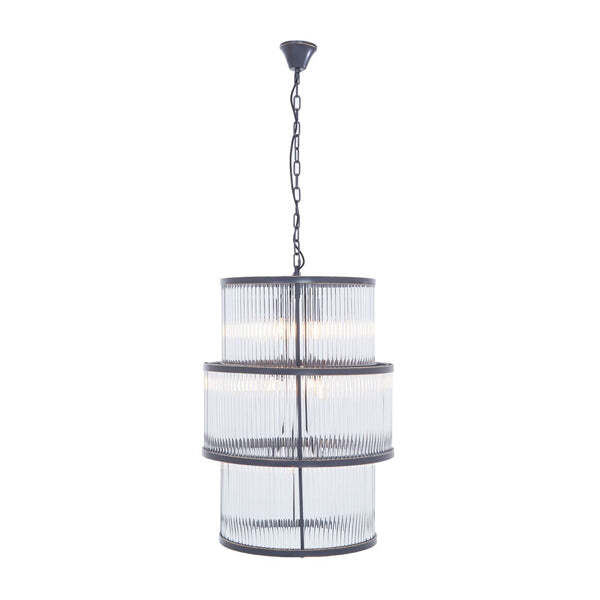 Salsa Antique 3 Tier Drum Chandelier - Black