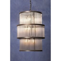 Salsa Antique 3 Tier Drum Chandelier - Black - thumbnail 2