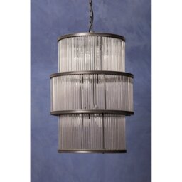 Salsa Antique 3 Tier Drum Chandelier - Black - thumbnail 3
