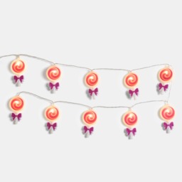 OHS 10 Pack Bow Lollipop String Lights - Hot Pink/White - thumbnail 5