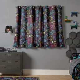 "OHS Kids Gaming Blackout Curtains, Black - 46 x 54""" - thumbnail 2
