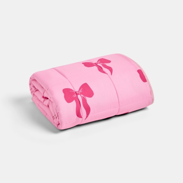 OHS Kids Bow Print Weighted Blanket, Pink - 3kg - image 1