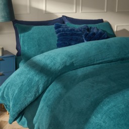 OHS Teddy Fleece Duvet Cover Set, Teal - Single - thumbnail 2
