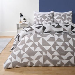 OHS Abstract Shapes Duvet Cover Set, Monochrome - King - thumbnail 4