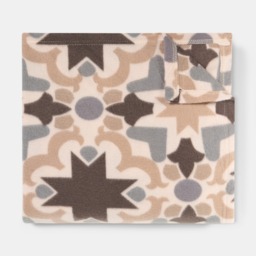 OHS Tile Print Fleece Throw - Natural - thumbnail 4
