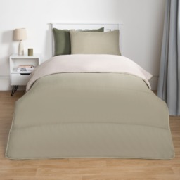 OHS Coverless 10.5 Tog Reversible Duvet & Pillowcase, Sage/Natural - King