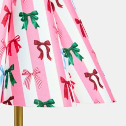 OHS Multi Bow Stripe Print Rechargeable Lamp - Pink/White - thumbnail 3