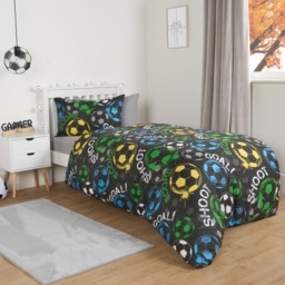 OHS Football Graphic Reversible Duvet Cover Set, Black - Double - thumbnail 2