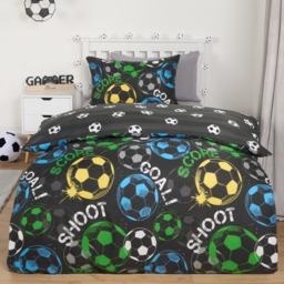 OHS Football Graphic Reversible Duvet Cover Set, Black - Double - thumbnail 1