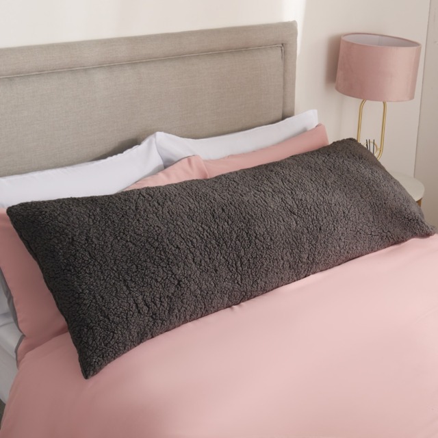 OHS Teddy Bolster Pillow - Charcoal - image 1
