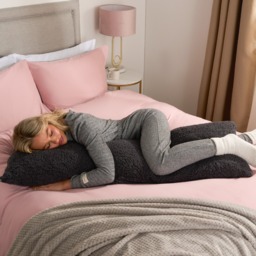 OHS Teddy Bolster Pillow - Charcoal - thumbnail 3