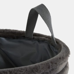 OHS Faux Fur Ribbed Storage Basket - Charcoal - thumbnail 5