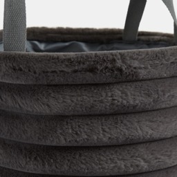 OHS Faux Fur Ribbed Storage Basket - Charcoal - thumbnail 4