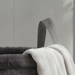 OHS Faux Fur Ribbed Storage Basket - Charcoal - thumbnail 2