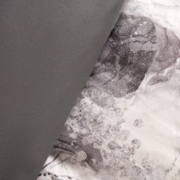 OHS Marble Print Duvet Set, Grey/White - Double - thumbnail 4
