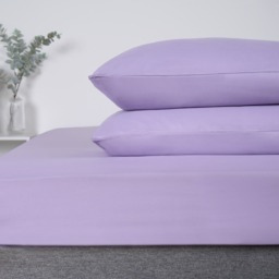 OHS 2 Pack Plain Dyed Housewife Pillowcases - Lilac - thumbnail 2