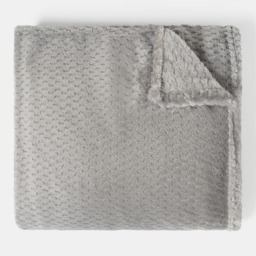 OHS Waffle Fleece Throw, Mid Grey - 125 x 150cm - thumbnail 4