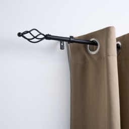 OHS 16mm Extendable Twist Curtain Pole, Black - 120-220cm - thumbnail 2