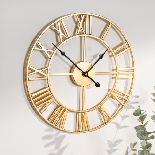 OHS Large Skeleton Wall Clock - Gold - image 1