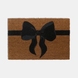 OHS Bow Print Coir Mat - Natural/Black - thumbnail 3