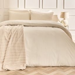 OHS Plain Duvet Cover Set, Ivory - King