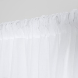 OHS Linen Look Slot Top Voile Curtains (Pair) - White - thumbnail 4