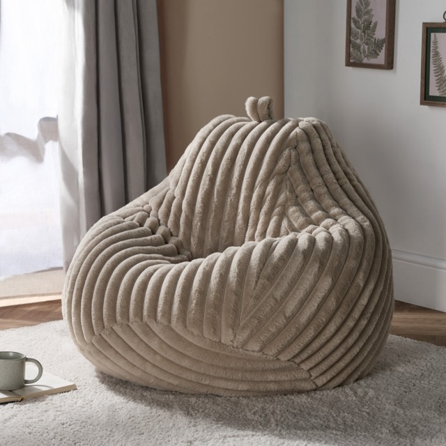 OHS Adults Ribbed Bean Bag - Natural - image 1