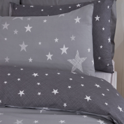 OHS Textured Stars Junior/Cot Duvet Set - Grey - thumbnail 3