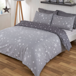 OHS Textured Stars Junior/Cot Duvet Set - Grey - thumbnail 2