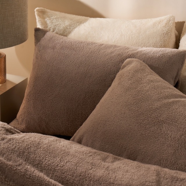 OHS Teddy Fleece Pillowcases - Natural - image 1