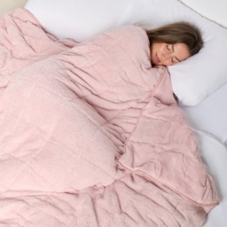 OHS Teddy Fleece Weighted Blanket, Blush - 10kg - thumbnail 3