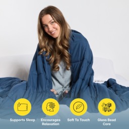 OHS Supersoft Weighted 4kg Blanket, Navy - 125 x 150cm - thumbnail 2