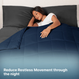 OHS Supersoft Weighted 4kg Blanket, Navy - 125 x 150cm - thumbnail 4