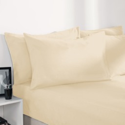 OHS Plain Dyed Fitted Sheet, Ivory - King - thumbnail 4