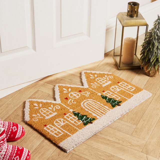OHS Gingerbread House Coir Mat - Brown - image 1