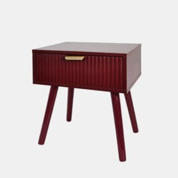 OHS Ribbed 1-Drawer Bedside Table - Dark Berry - thumbnail 2