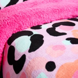 OHS Leopard Fleece Duvet Set, Lilac - Double - thumbnail 5