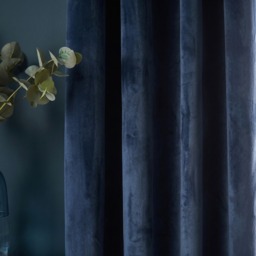 OHS Thermal Velvet Eyelet Curtains, Navy - 66 x 72in - thumbnail 3