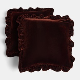 OHS Velvet Plush Cushion Covers, Brown - 45 x 45cm - thumbnail 2
