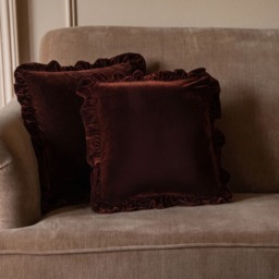 OHS Velvet Plush Cushion Covers, Brown - 45 x 45cm - thumbnail 1